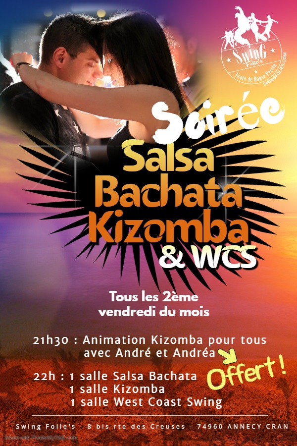 Soirée Salsa Bachata Kizomba+wcs 2ème vendredi du mois