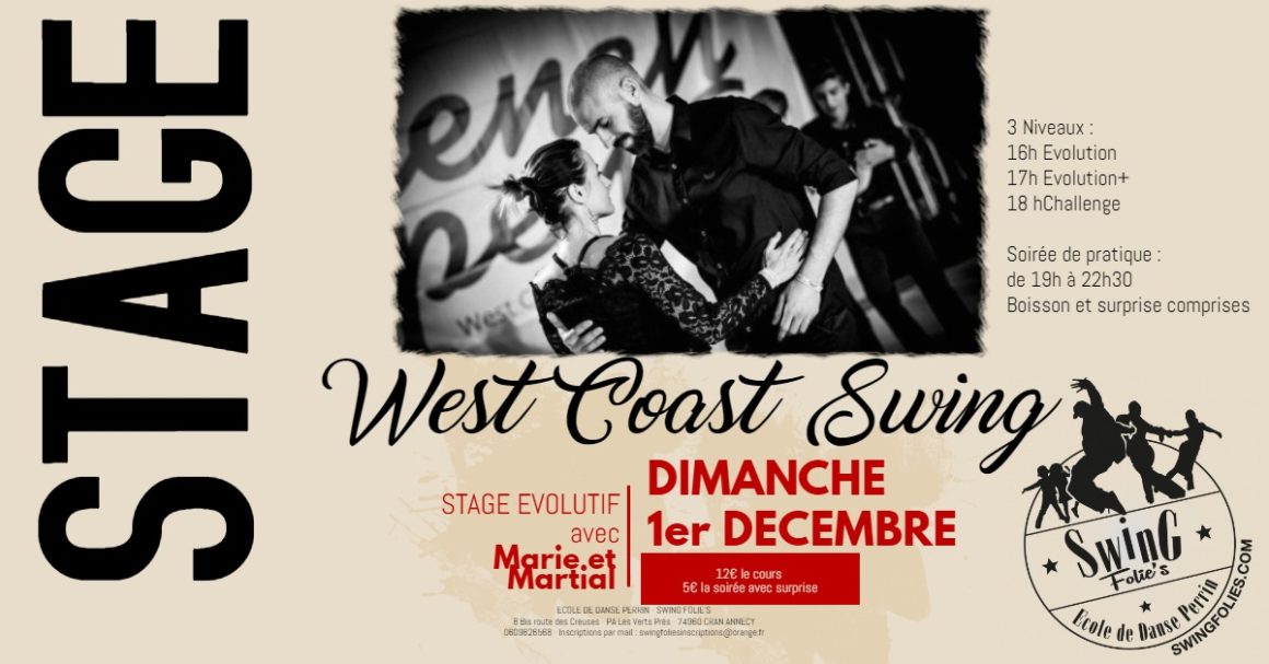 Stage et Soirée West Coast Swing Dimanche 1er Décembre