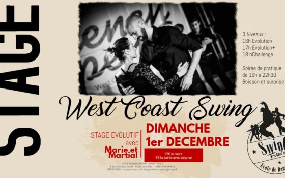 Stage et Soirée West Coast Swing Dimanche 1er Décembre