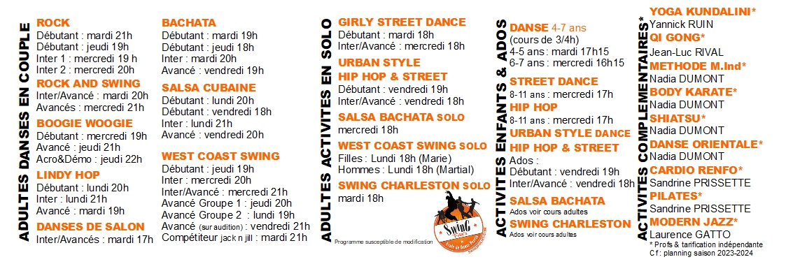 En fonction de la place encore disponible, vous pouvez encore essayer nos cours de danse ! N′attendez plus : 04 50 69 37 37