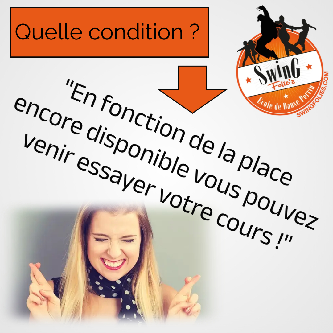 En fonction de la place encore disponible, vous pouvez encore essayer nos cours de danse ! Nous vous donnerons toutes ces infos par téléphone