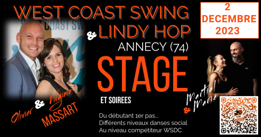 STAGE WEST COAST SWING ET LINDY HOP – Invités Olivier et Virginie MASSART